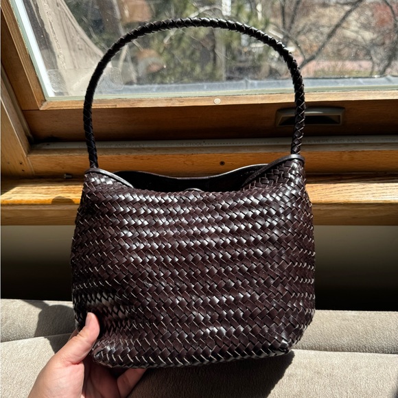 Madewell Leather Woven Shoulder Bag Coffee Bean Brown - Picture 3 of 5